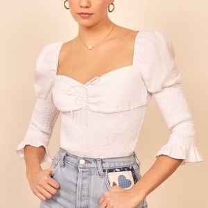 NWT Reformation Top. White. Small
